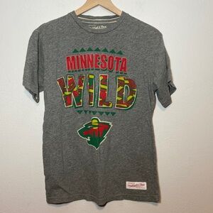 Mitchell & Ness Minnesota Wild Hockey Tee NHL Tailored Fit Size Small Cotton